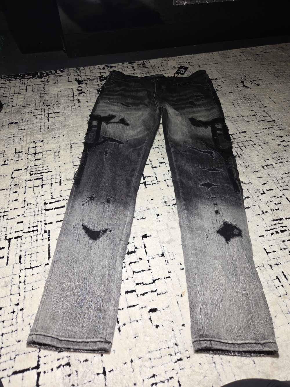 Trnchs Mens black wash denim jeans, New with tags 36×32 Streetwear Grunge